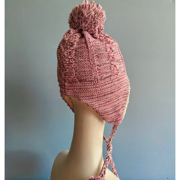 DEARFOAMS Pink Knit Sherpa Lined Beanie sz OS - Picture 4 of 7